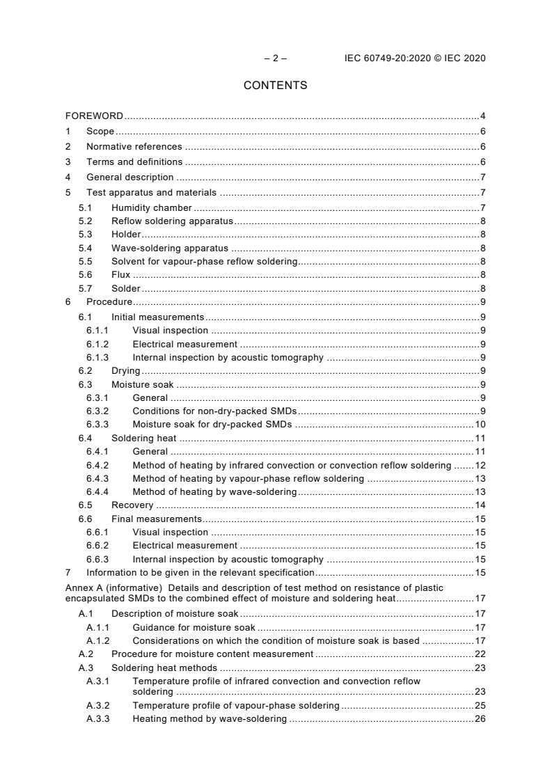 IEC 60749-20:2020 IEC 60749-20:2020 - Semiconductor devices - Mechanical and climatic test methods - Part 20: Resistance of plastic encapsulated SMDs to the combined effect of moisture and soldering heat
Released:8/31/2020 - Page 4 preview