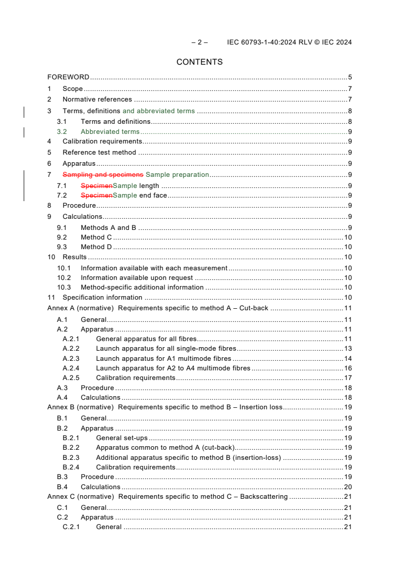 IEC 60793-1-40:2024 IEC 60793-1-40:2024 RLV - Optical fibres - Part 1-40: Attenuation measurement methods
Released:11/27/2024 - Page 4 preview
