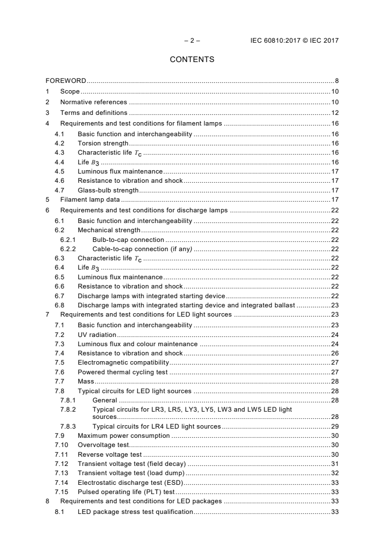 IEC 60810:2017 IEC 60810:2017 - Lamps, light sources and LED packages for road vehicles - Performance requirements
Released:9/25/2017 - Page 4 preview