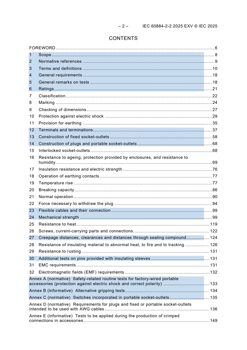 IEC 60884-2-2:2025 IEC 60884-2-2:2025 EXV - Plugs and socket-outlets for household and similar purposes - Part 2-2: Particular requirements for socket-outlets for appliances - Page 4 preview