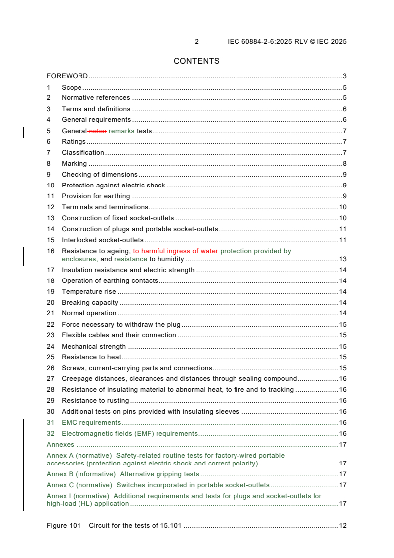 IEC 60884-2-6:2025 IEC 60884-2-6:2025 RLV - Plugs and socket-outlets for household and similar purposes - Part 2-6: Particular requirements for switched socket-outlets with interlock for fixed electrical installations - Page 4 preview