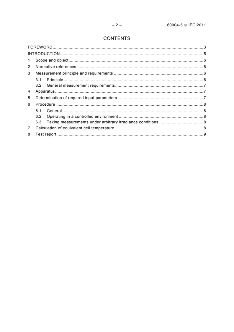 IEC 60904-5:2011 IEC 60904-5:2011 - Photovoltaic devices - Part 5: Determination of the equivalent cell temperature (ECT) of photovoltaic (PV) devices by the open-circuit voltage method
Released:2/17/2011 - Page 4 preview
