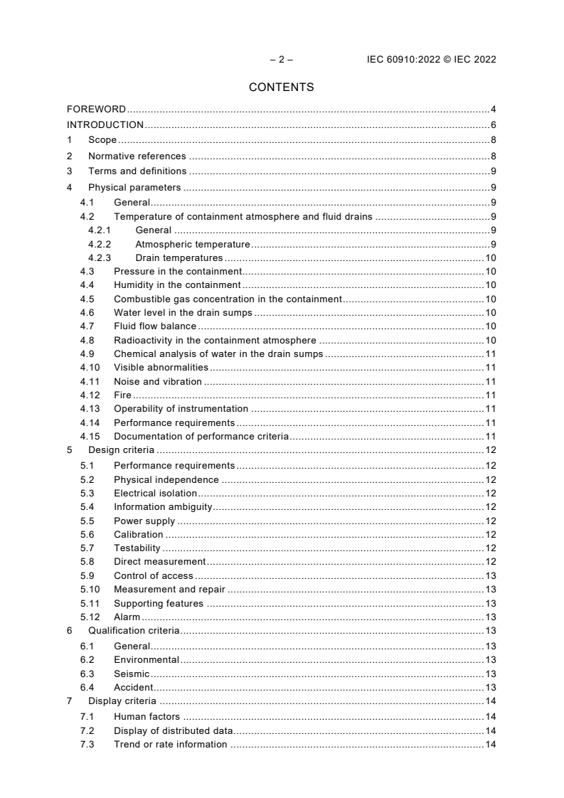 IEC 60910:2022 IEC 60910:2022 - Nuclear power plants - Instrumentation important to safety - Containment monitoring for early detection of developing deviations from normal operation in light water reactors
Released:11/15/2022 - Page 4 preview