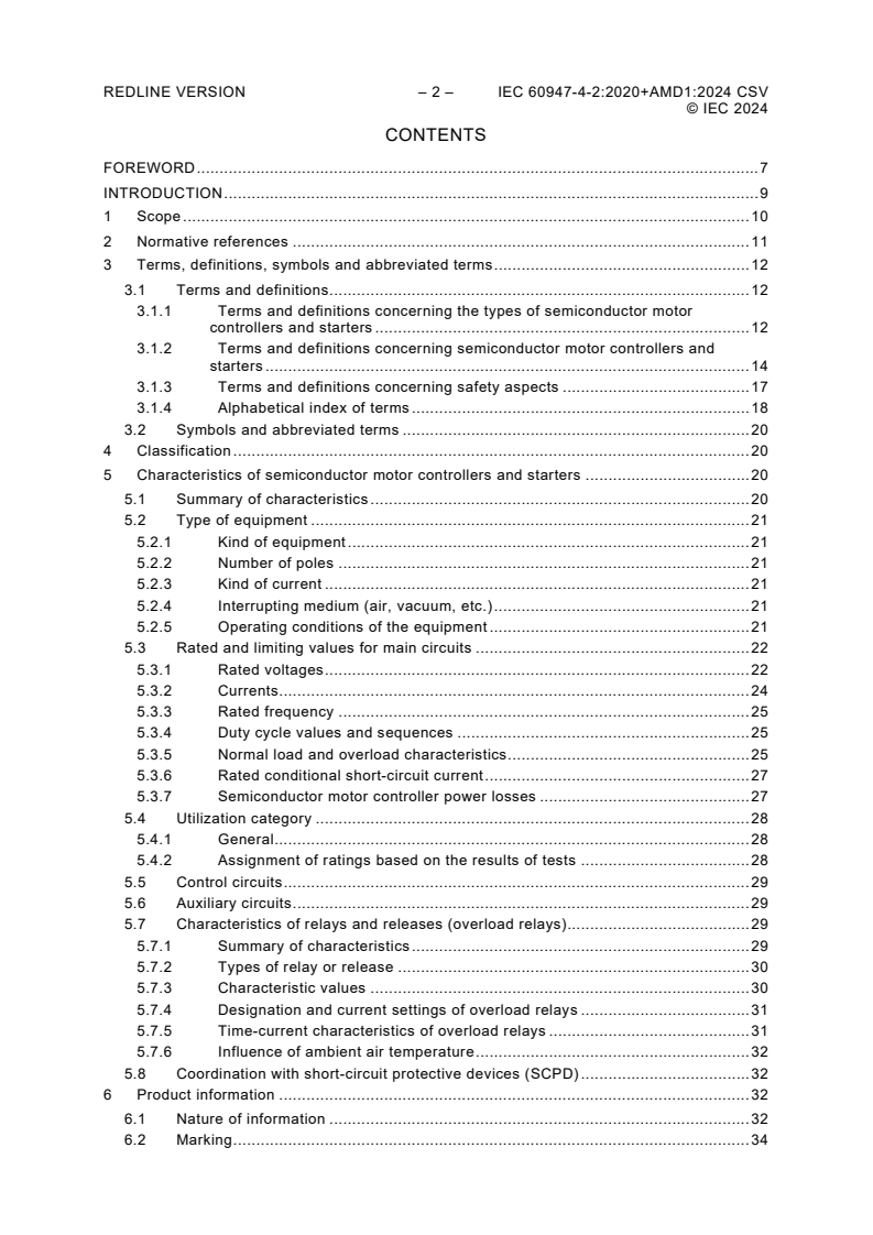 IEC 60947-4-2:2020 IEC 60947-4-2:2020+AMD1:2024 CSV - Low-voltage switchgear and controlgear - Part 4-2: Contactors and motor-starters - Semiconductor motor controllers, starters and soft-starters - Page 4 preview