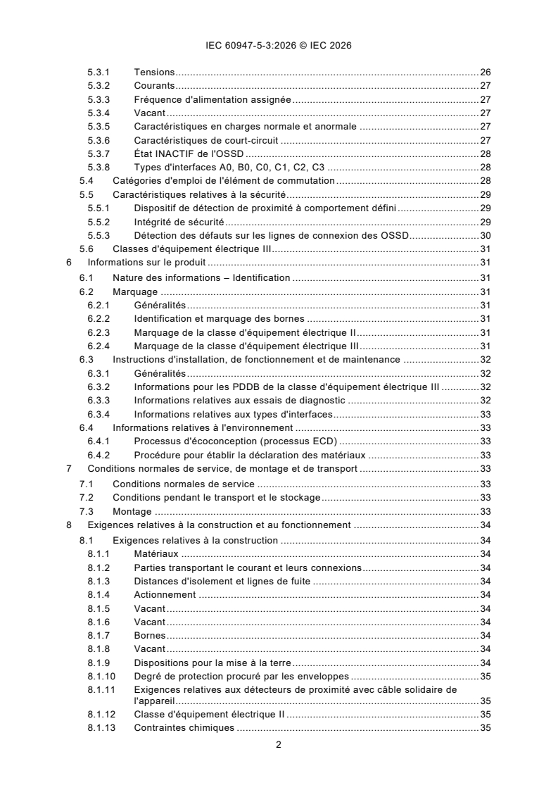 IEC 60947-5-3:2026 iec60947-5-3{ed3.0}fr - Appareillage à basse tension - Partie 5-3: Appareils et éléments de commutation pour circuits de commande - Exigences pour dispositifs de détection de proximité à comportement défini dans des conditions de défaut (PDDB) - Page 4 preview