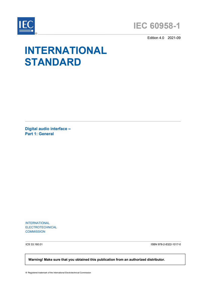IEC 60958-1:2021 IEC 60958-1:2021 - Digital audio interface - Part 1: General
Released:9/1/2021 - Page 3 preview
