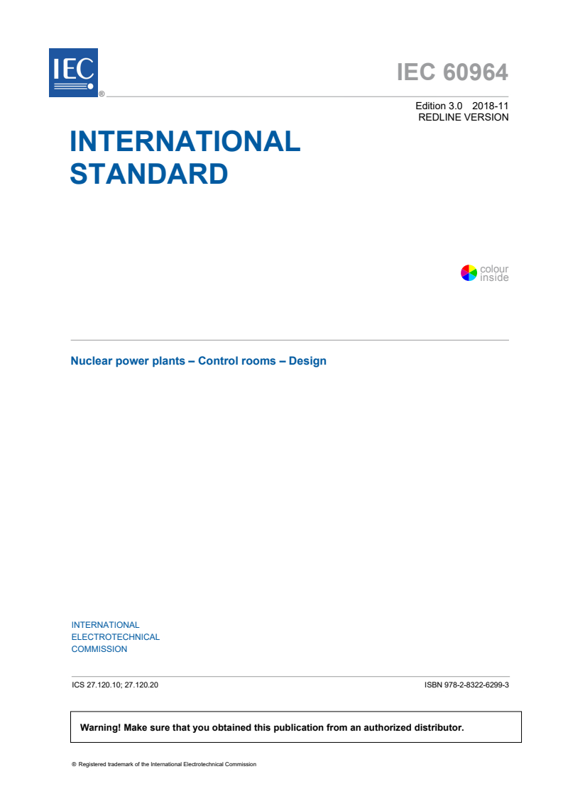 IEC 60964:2018 IEC 60964:2018 RLV - Nuclear power plants - Control rooms - Design
Released:11/16/2018 - Page 3 preview