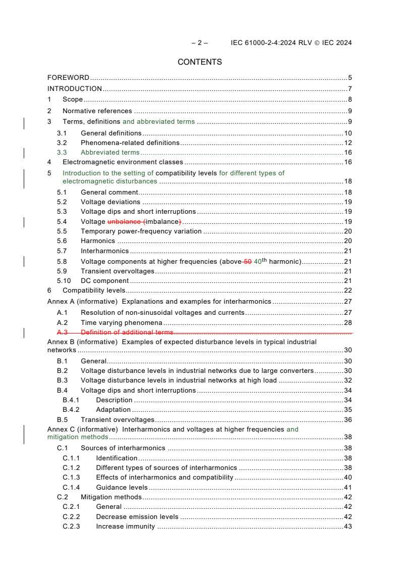 IEC 61000-2-4:2024 IEC 61000-2-4:2024 RLV - Electromagnetic compatibility (EMC) - Part 2-4: Environment - Compatibility levels in power distribution systems in industrial locations for low-frequency conducted disturbances
Released:7/25/2024 - Page 4 preview