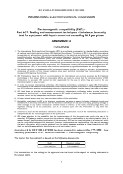 IEC 61000-4-27:2000/AMD2:2025 - Amendment 2 - Electromagnetic compatibility (EMC) - Part 4-27: Testing and measurement techniques – Unbalance, immunity test for equipment with input current not exceeding 16 A per phase
Released:16. 09. 2025
Isbn:9782832706756 - Page 3 preview