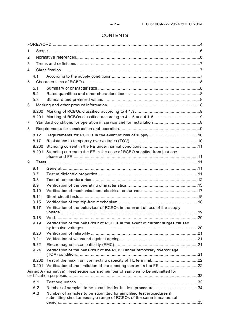 IEC 61009-2-2:2024 IEC 61009-2-2:2024 - Residual current operated circuit-breakers with integral overcurrent protection for household and similar uses (RCBOs) - Part 2-2: RCBOs according to classification 4.1.2, 4.1.3, 4.1.4, 4.1.5 and 4.1.6/21/2024 - Page 3 preview