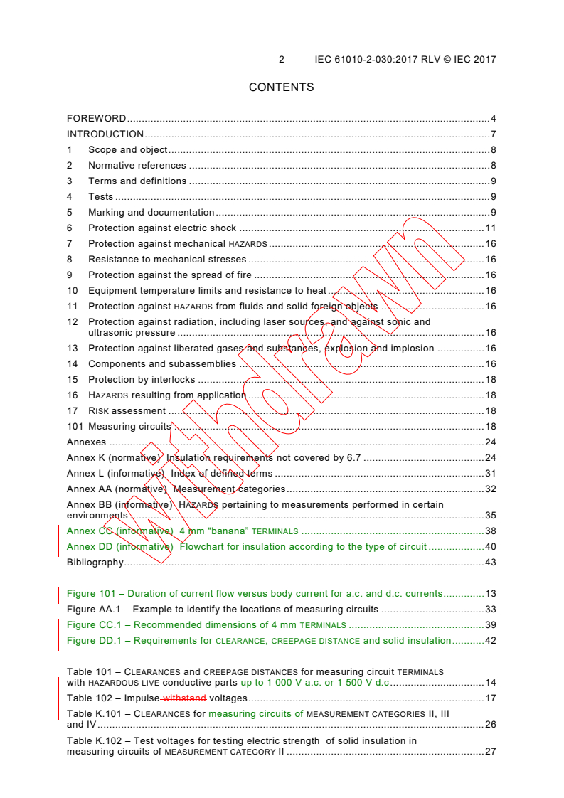 IEC 61010-2-030:2017 IEC 61010-2-030:2017 RLV - Safety requirements for electrical equipment for measurement, control, and laboratory use - Part 2-030: Particular requirements for equipment having testing or measuring circuits
Released:1/12/2017 - Page 4 preview