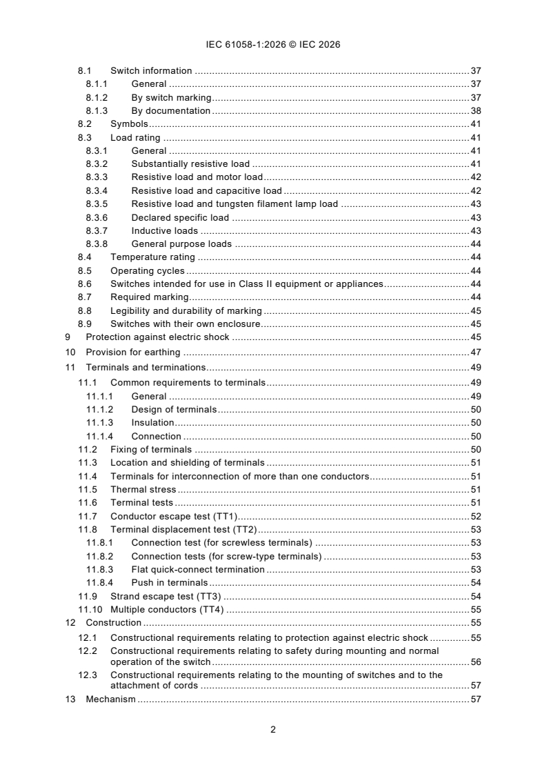 IEC 61058-1:2026 IEC 61058-1:2026 - Switches for appliances - Part 1: General requirements - Page 4 preview