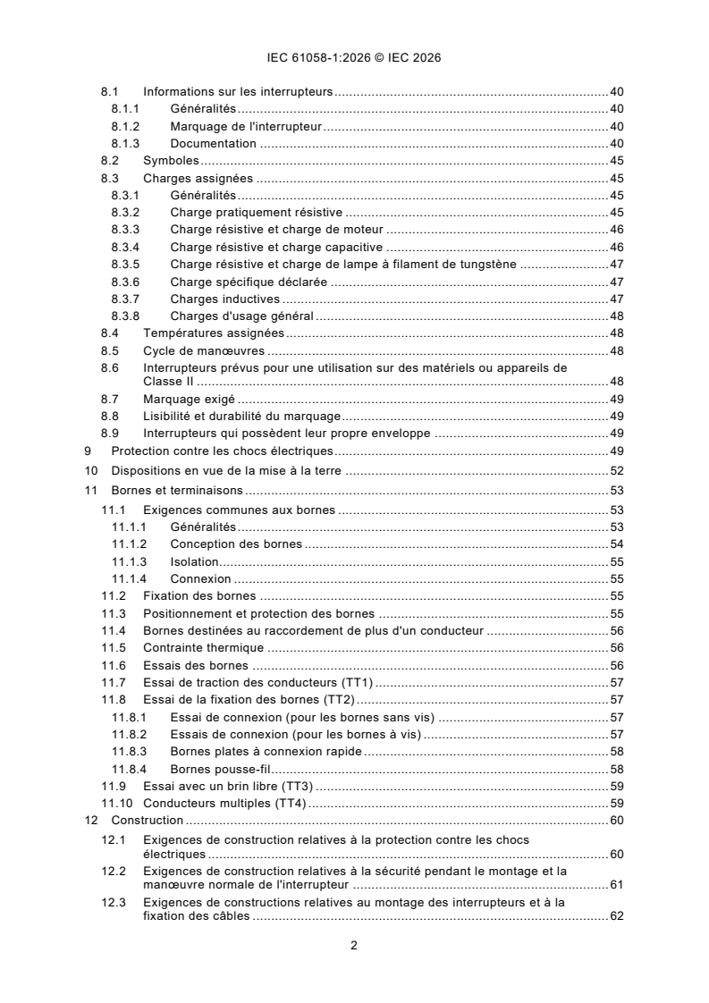 IEC 61058-1:2026 IEC 61058-1:2026 - Interrupteurs pour appareils - Partie 1: Exigences générales - Page 4 preview