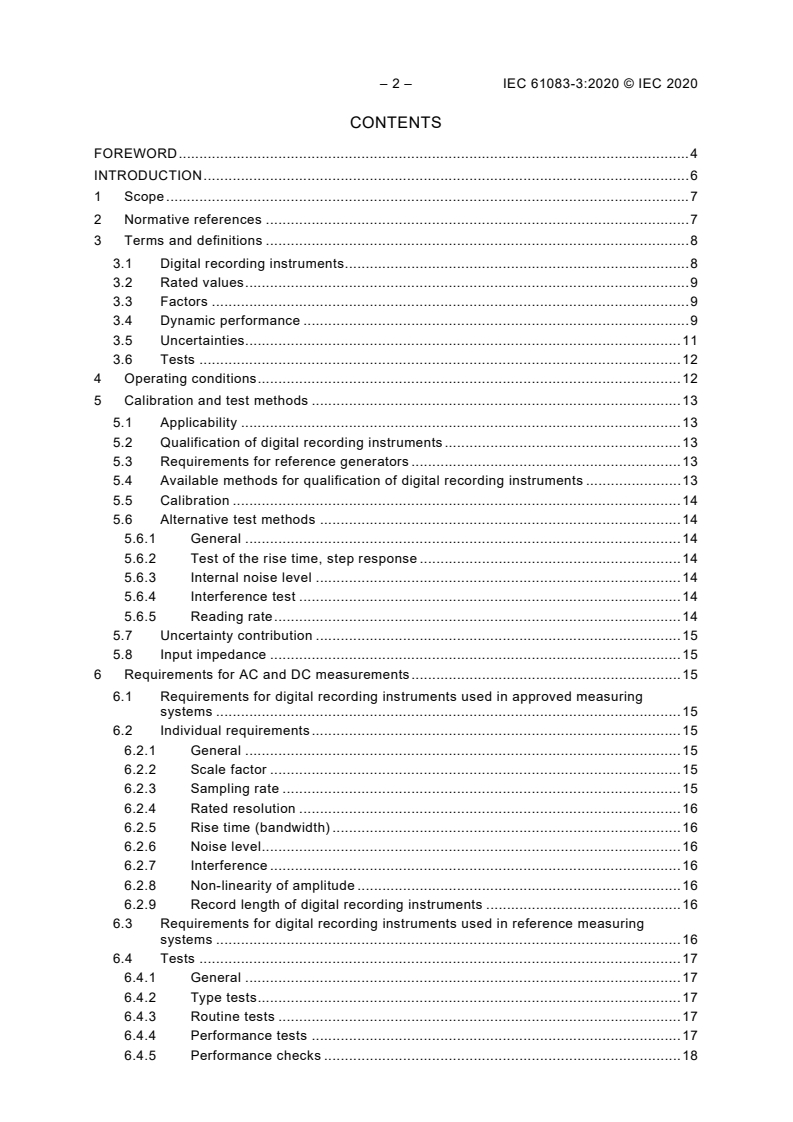 IEC 61083-3:2020 IEC 61083-3:2020 - Instruments and software used for measurement in high-voltage and high-current tests - Part 3: Requirements for hardware for tests with alternating and direct voltages and currents
Released:11/25/2020 - Page 4 preview