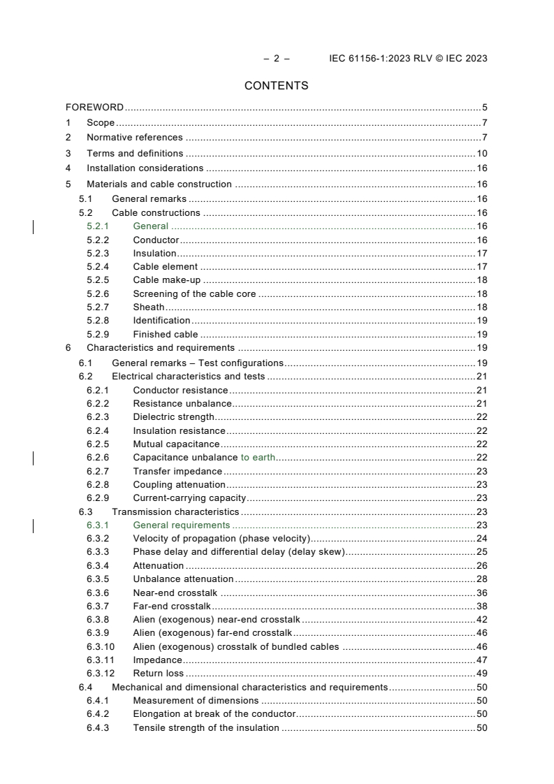 IEC 61156-1:2023 IEC 61156-1:2023 RLV - Multicore and symmetrical pair/quad cables for digital communications - Part 1: Generic specification
Released:3/14/2023 - Page 4 preview