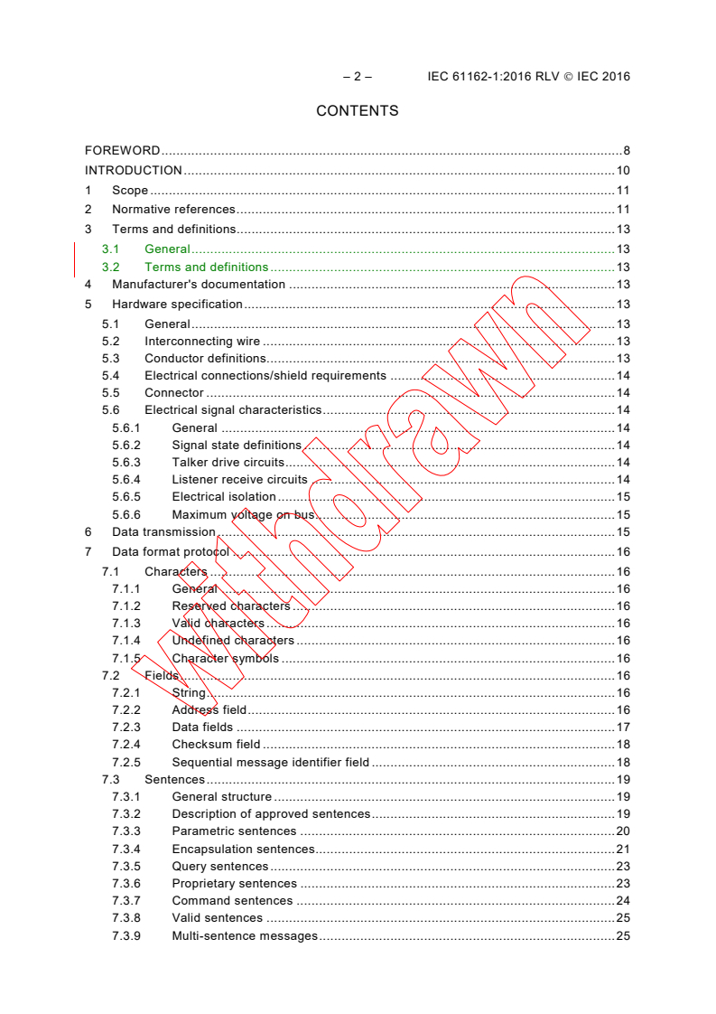 IEC 61162-1:2016 IEC 61162-1:2016 RLV - Maritime navigation and radiocommunication equipment and systems - Digital interfaces - Part 1: Single talker and multiple listeners
Released:8/31/2016 - Page 4 preview