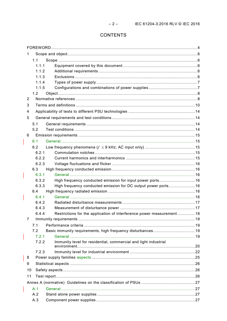 IEC 61204-3:2016 IEC 61204-3:2016 RLV - Low-voltage switch mode power supplies - Part 3: Electromagnetic compatibility (EMC)
Released:10/28/2016 - Page 4 preview