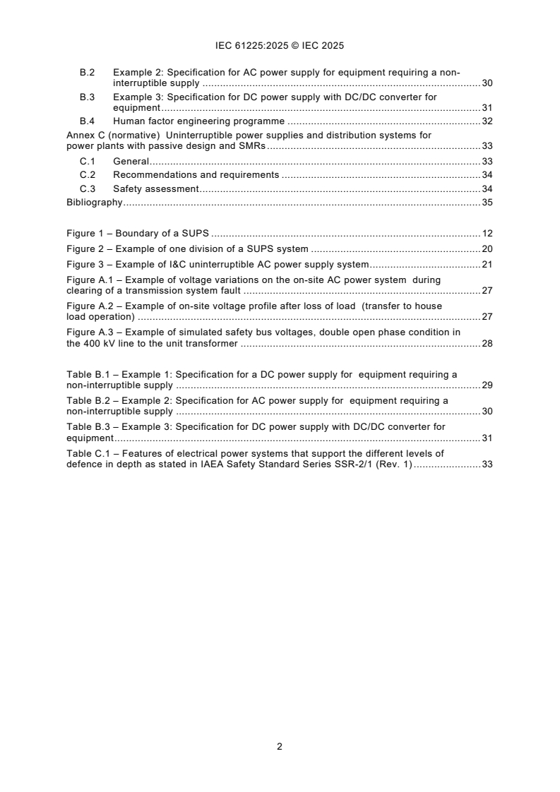 IEC 61225:2025 iec61225{ed4.0}en - IEC 61225:2025 - Nuclear power plants - Instrumentation, control and electrical power systems - Requirements for static uninterruptible DC and AC power supply systems - Page 4 preview