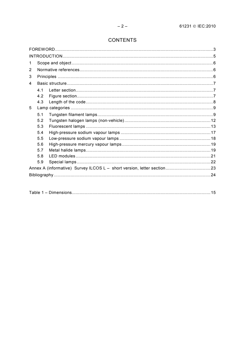 IEC 61231:2010 IEC 61231:2010 - International lamp coding system (ILCOS)
Released:1/14/2010 - Page 4 preview