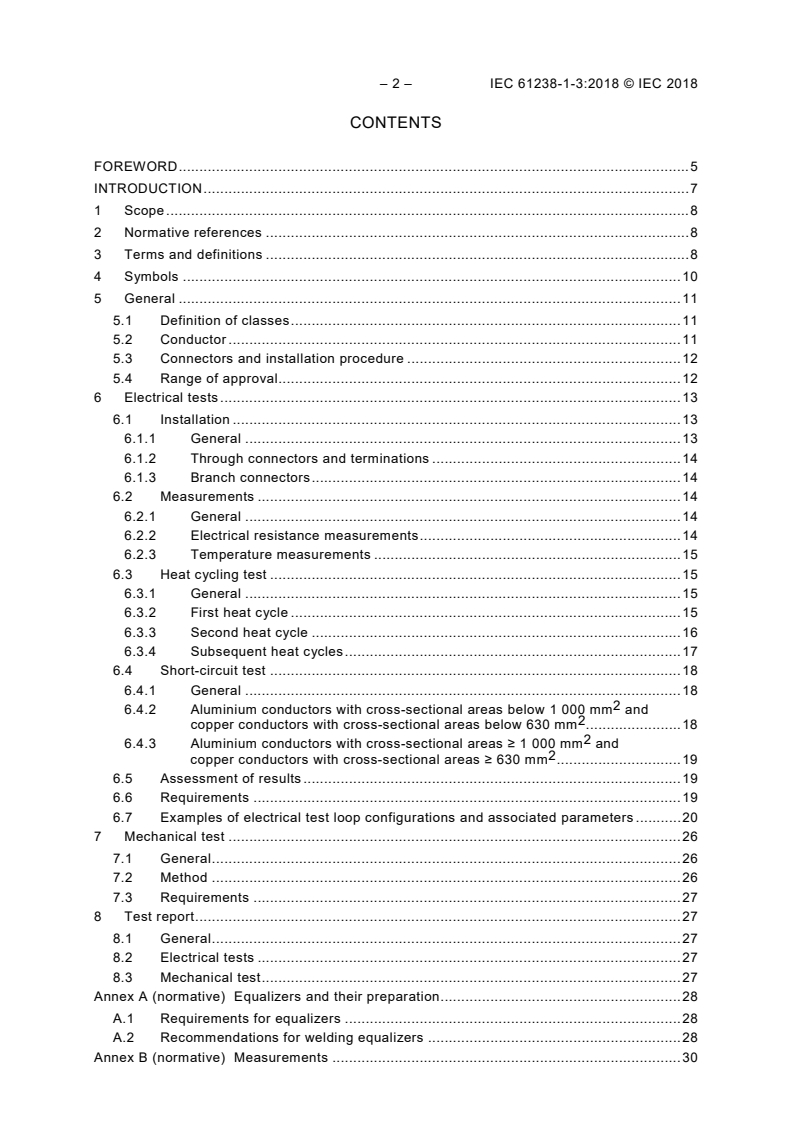 IEC 61238-1-3:2018 IEC 61238-1-3:2018 - Compression and mechanical connectors for power cables - Part 1-3: Test methods and requirements for compression and mechanical connectors for power cables for rated voltages above 1 kV (U<sub>m</sub> = 1,2 kV) up to 30 kV (U<sub>m</sub> = 36 kV) tested on non-insulated conductors
Released:11/8/2018 - Page 4 preview