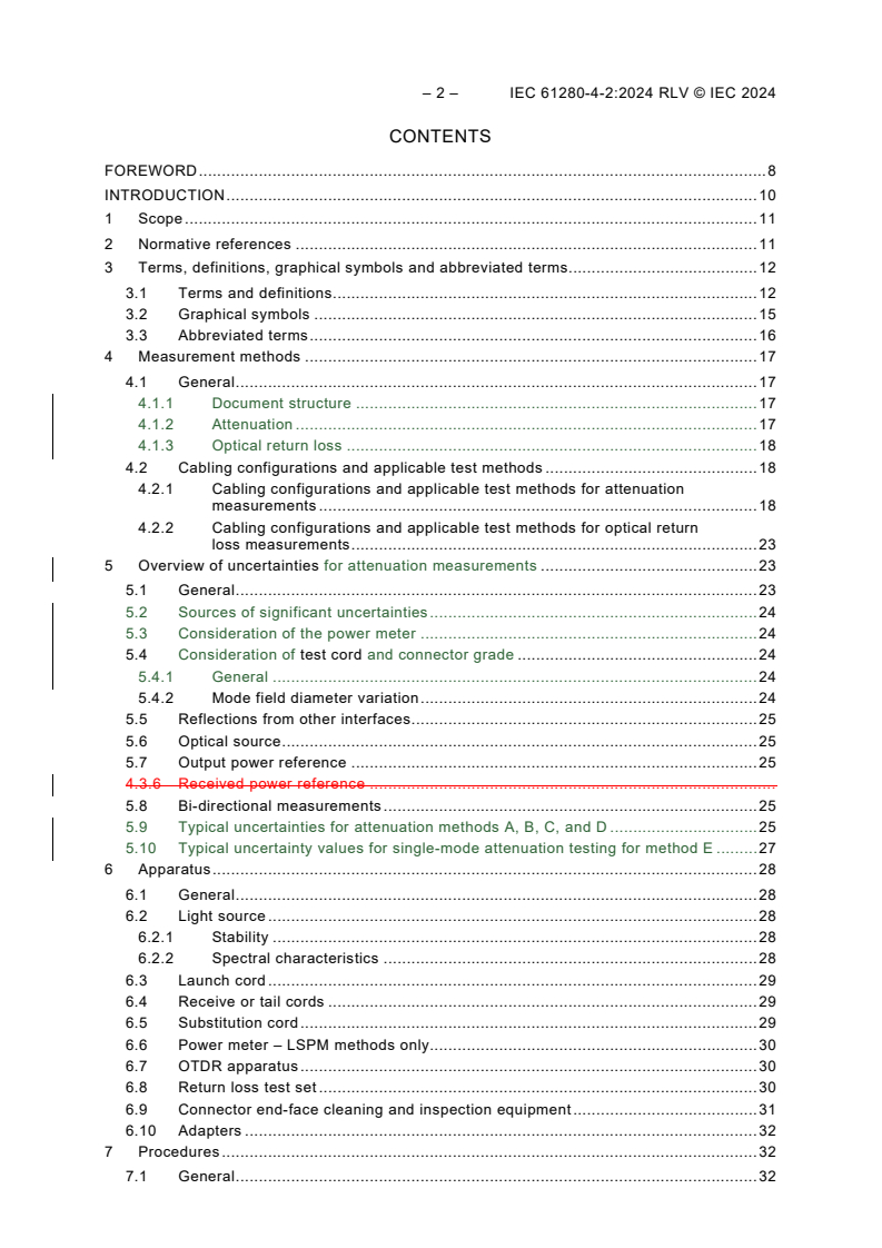IEC 61280-4-2:2024 IEC 61280-4-2:2024 RLV - Fibre-optic communication subsystem test procedures - Part 4-2: Installed cabling plant - Single-mode attenuation and optical return loss measurements
Released:5/6/2024 - Page 4 preview