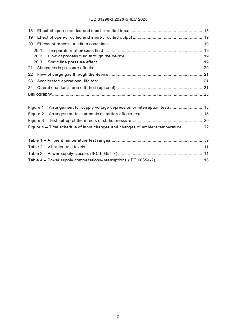 IEC 61298-3:2026 iec61298-3{ed3.0}en - Process measurement and control devices - General methods and procedures for evaluating performance - Part 3: Tests for the effects of influence quantities - Page 4 preview