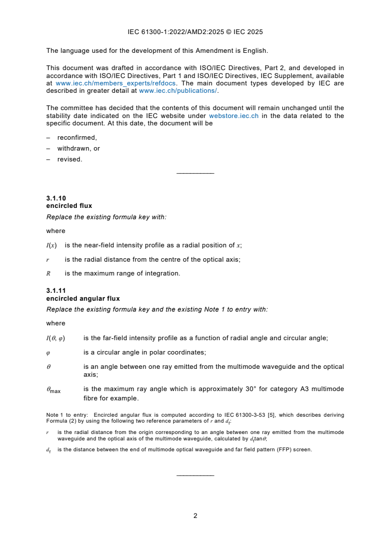IEC 61300-1:2022/AMD2:2025 IEC 61300-1:2022/AMD2:2025 - Amendment 2 - Fibre optic interconnecting devices and passive components - Basic test and measurement procedures - Part 1: General and guidance
Released:12/4/2025
Isbn:9782832708224 - Page 4 preview