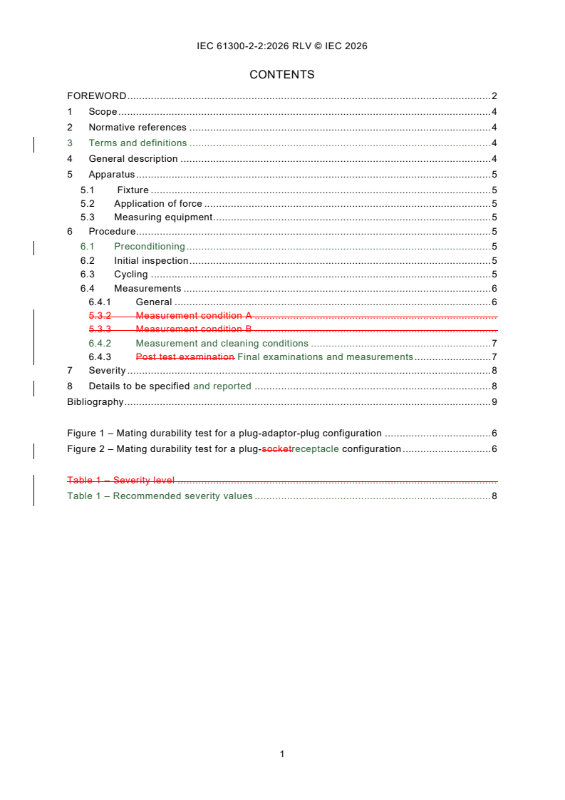 IEC 61300-2-2:2026 REDLINE IEC 61300-2-2:2026 RLV - Fibre optic interconnecting devices and passive components - Basic test and measurement procedures - Part 2-2: Tests - Mating durability - Page 3 preview