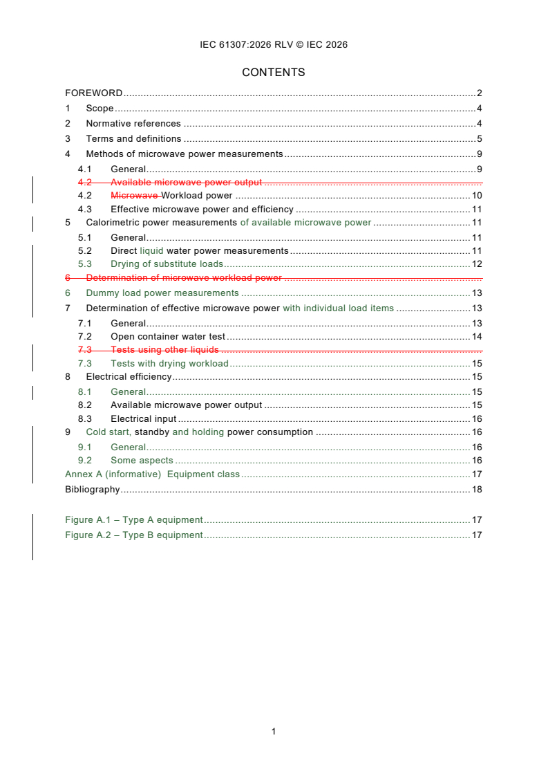 IEC 61307:2026 REDLINE IEC 61307:2026 RLV - Industrial microwave heating installations - Test methods for the determination of power output - Page 3 preview