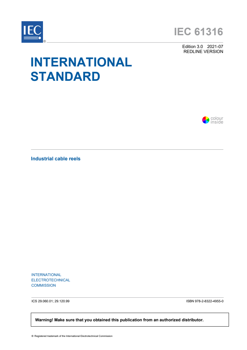 IEC 61316:2021 IEC 61316:2021 RLV - Industrial cable reels
Released:7/8/2021 - Page 3 preview
