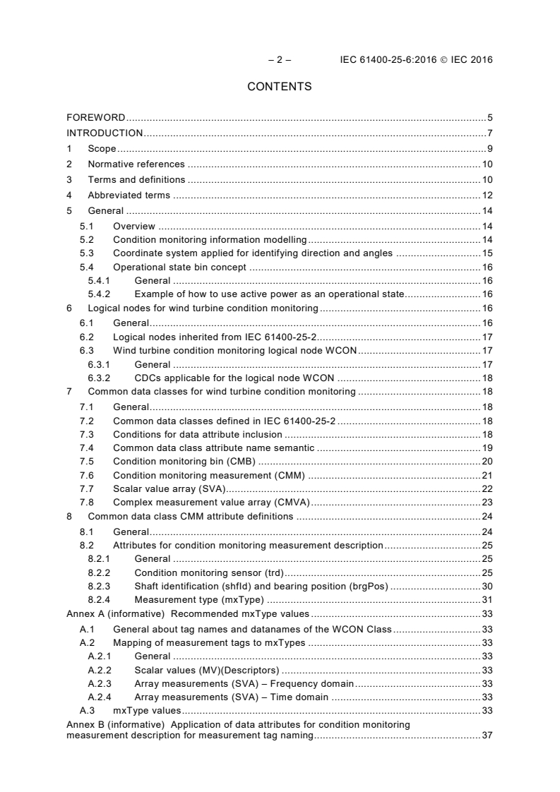 IEC 61400-25-6:2016 IEC 61400-25-6:2016 - Wind energy generation systems - Part 25-6: Communications for monitoring and control of wind power plants - Logical node classes and data classes for condition monitoring
Released:12/16/2016 - Page 4 preview