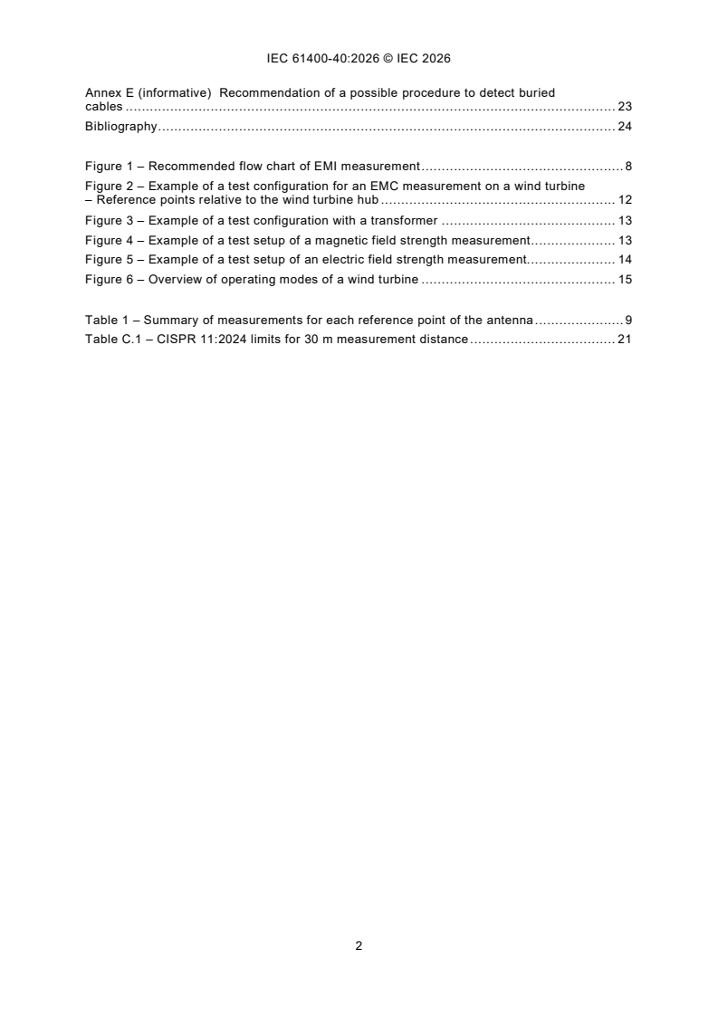 IEC 61400-40:2026 IEC 61400-40:2026 - Wind energy generation systems - Part 40: Electromagnetic compatibility (EMC) - Requirements and test methods - Page 4 preview