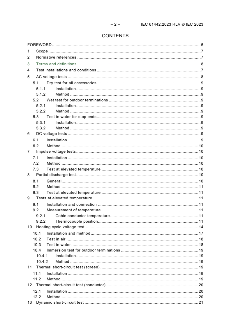 IEC 61442:2023 IEC 61442:2023 RLV - Test methods for accessories for power cables with rated voltages from 6 kV (Um = 7,2 kV) up to 30 kV (Um = 36 kV)
Released:10/19/2023 - Page 4 preview