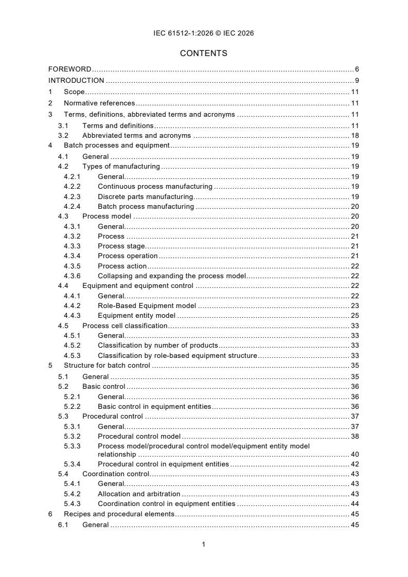 IEC 61512-1:2026 IEC 61512-1:2026 - Batch control - Part 1: Models and terminology - Page 3 preview