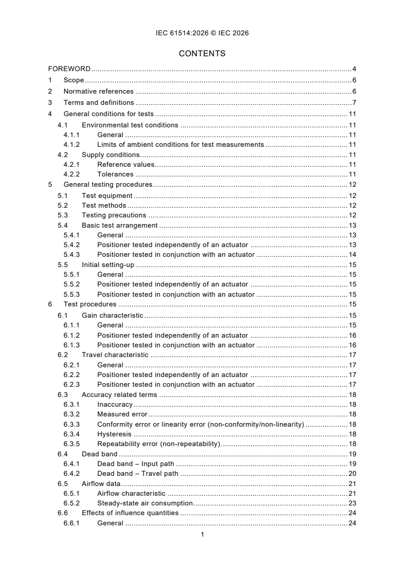 IEC 61514:2026 iec61514{ed2.0}en - Industrial-process control systems - Methods of evaluating the performance of valve positioners with pneumatic outputs - Page 3 preview