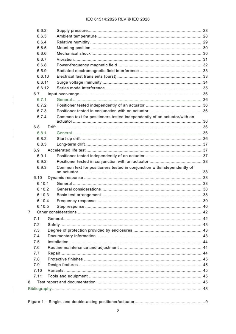 IEC 61514:2026 REDLINE IEC 61514:2026 RLV - Industrial-process control systems - Methods of evaluating the performance of valve positioners with pneumatic outputs - Page 4 preview