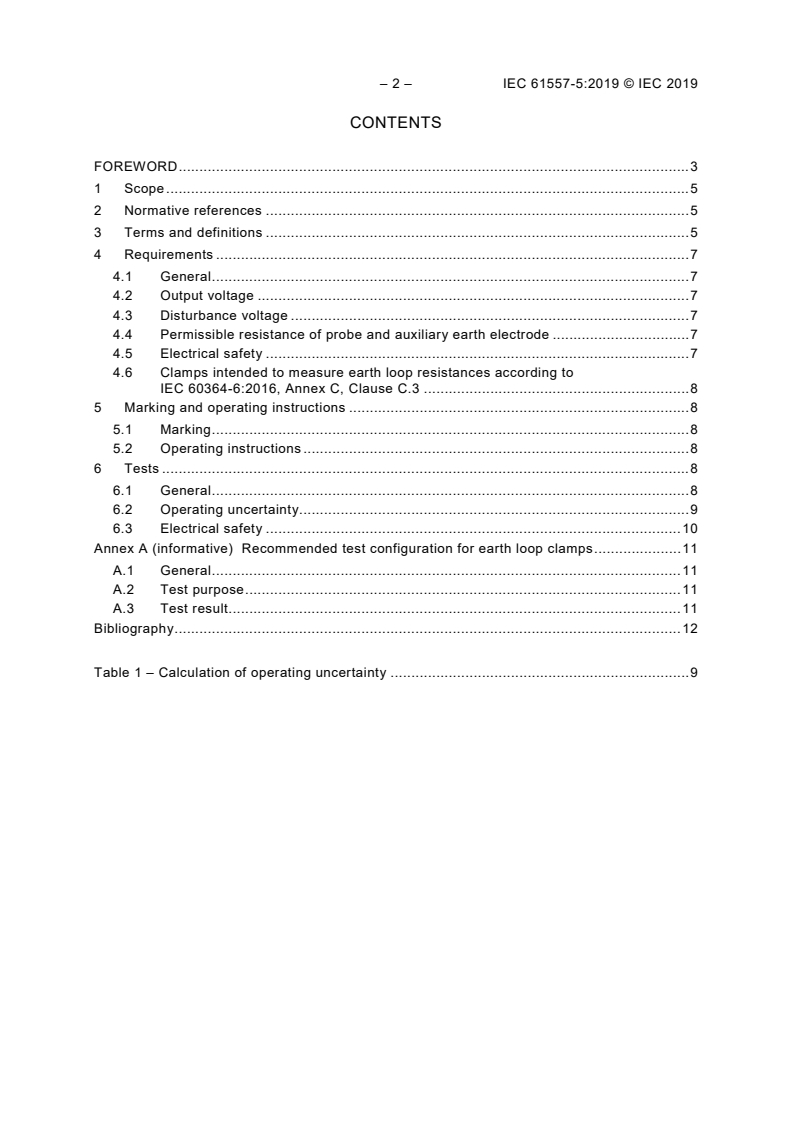 IEC 61557-5:2019 IEC 61557-5:2019 - Electrical safety in low voltage distribution systems up to 1 000 V AC and 1 500 V DC - Equipment for testing, measuring or monitoring of protective measures - Part 5: Resistance to earth
Released:7/26/2019 - Page 4 preview