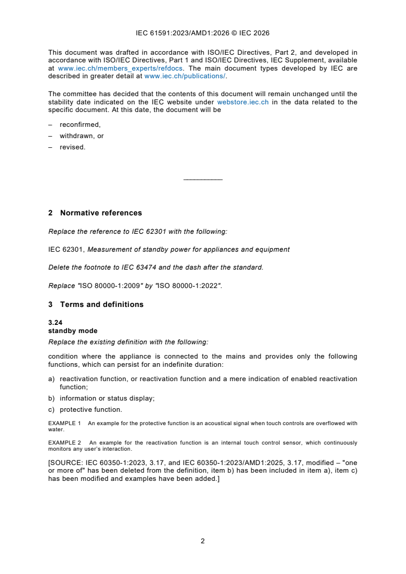 IEC 61591:2023/AMD1:2026 IEC 61591:2023/AMD1:2026 - Amendment 1 - Cooking fume extractors - Methods for measuring performance - Page 4 preview