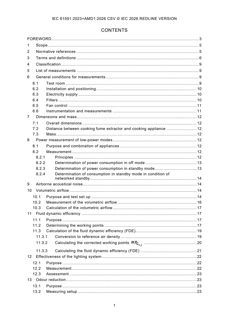 IEC 61591:2023 IEC 61591:2023+AMD1:2026 CSV - Cooking fume extractors - Methods for measuring performance - Page 3 preview