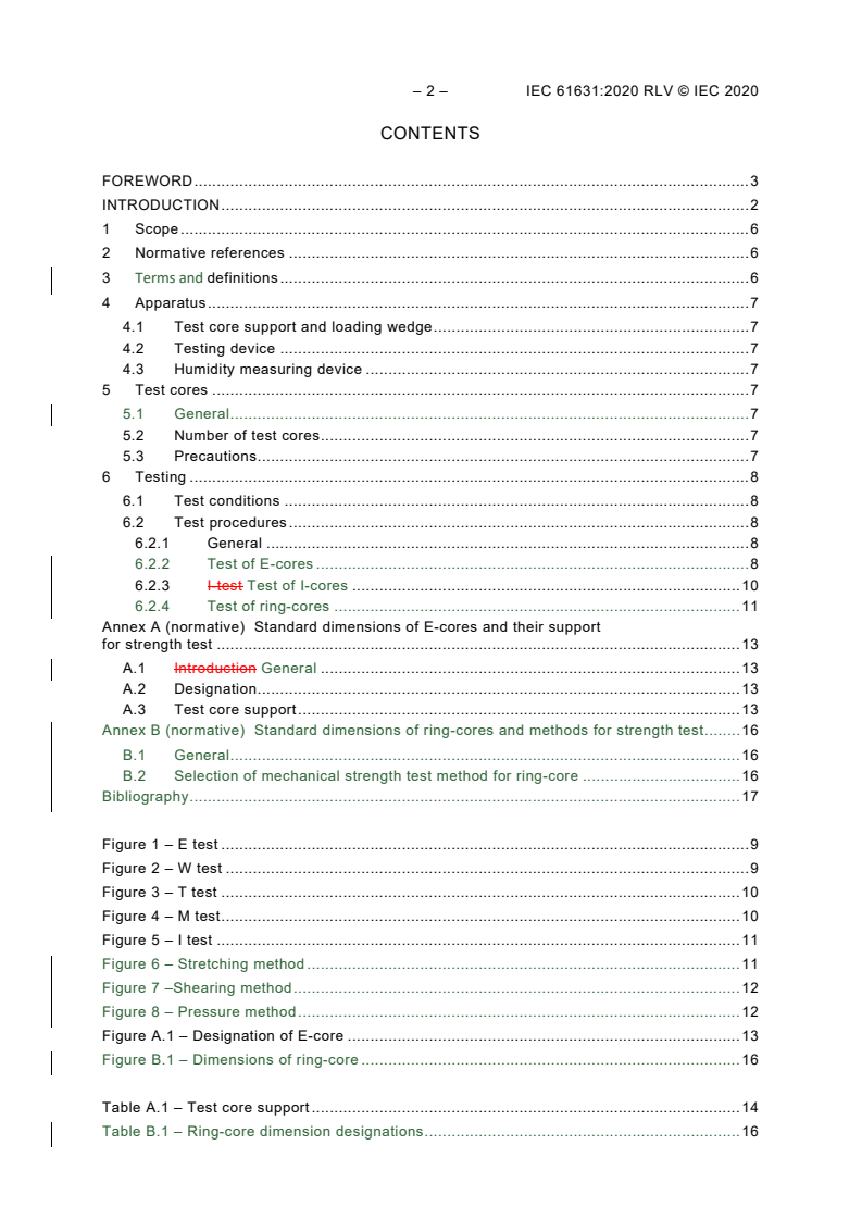 IEC 61631:2020 IEC 61631:2020 RLV - Test method for the mechanical strength of cores made of magnetic oxides
Released:5/7/2020 - Page 4 preview