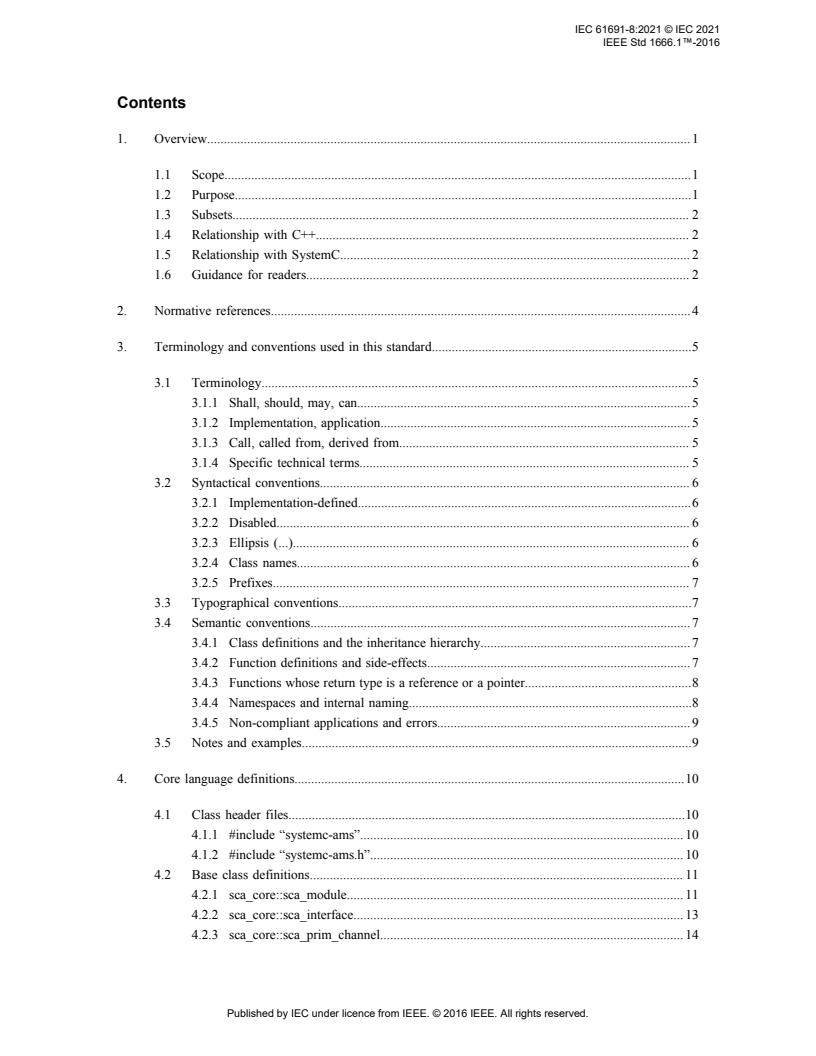 IEC 61691-8:2021 IEC 61691-8:2021 - Behavioural languages - Part 8: Standard SystemC Analog/Mixed-Signal Extensions Language Reference Manual
Released:7/26/2021 - Page 4 preview