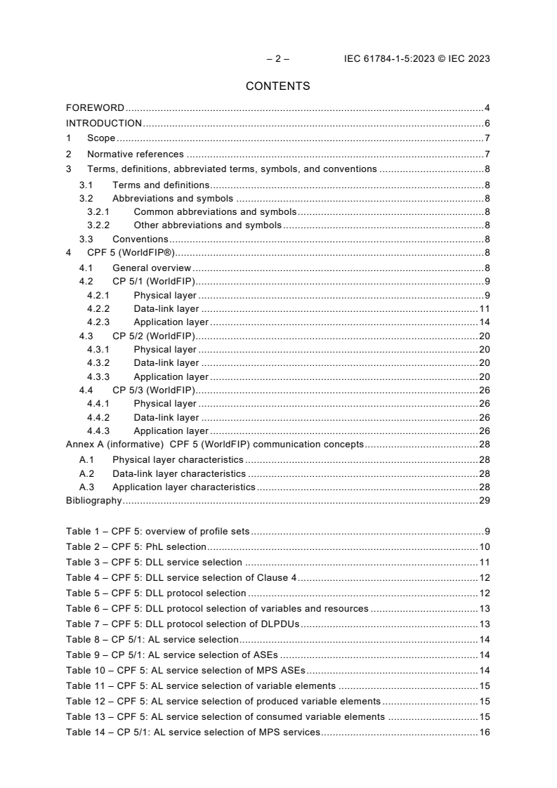 IEC 61784-1-5:2023 IEC 61784-1-5:2023 - Industrial networks - Profiles - Part 1-5: Fieldbus profiles - Communication Profile Family 5
Released:3/21/2023 - Page 4 preview