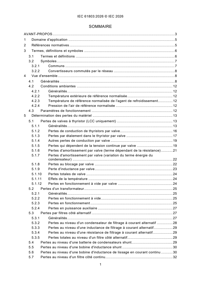 IEC 61803:2026 IEC 61803:2026 - Détermination des pertes en puissance dans les stations de conversion en courant continu à haute tension (CCHT) - Page 3 preview