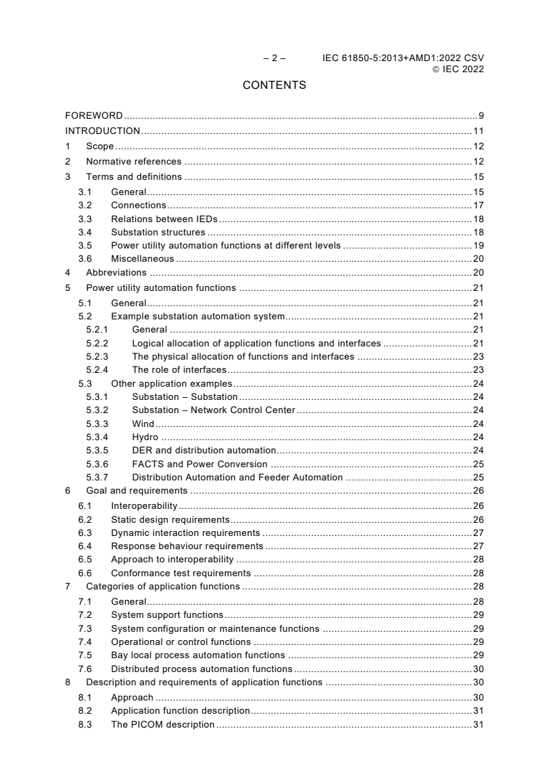 IEC 61850-5:2013 IEC 61850-5:2013+AMD1:2022 CSV - Communication networks and systems for power utility automation - Part 5: Communication requirements for functions and device models
Released:3/23/2022 - Page 4 preview