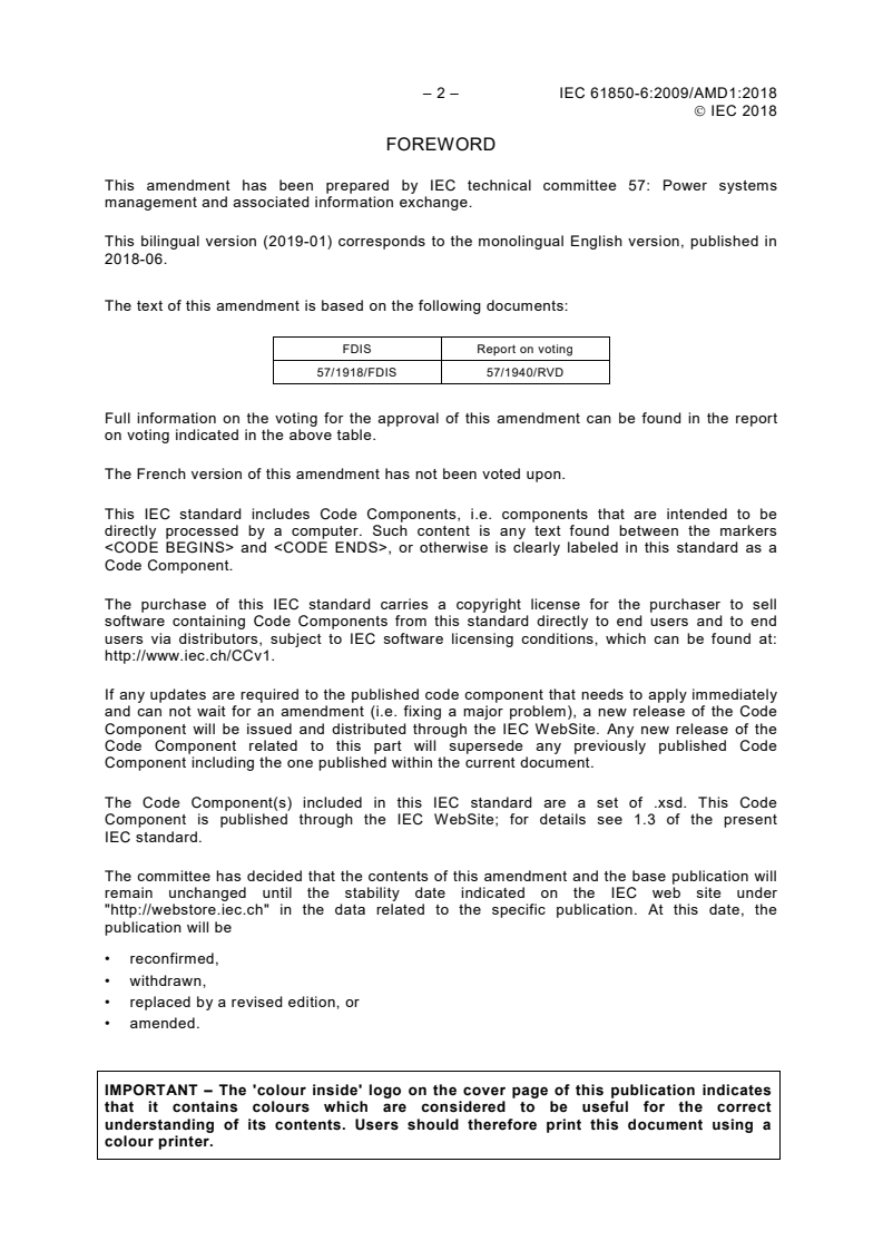 IEC 61850-6:2009/AMD1:2018 IEC 61850-6:2009/AMD1:2018 - Amendment 1 - Communication networks and systems for power utility automation - Part 6: Configuration description language for communication in power utility automation systems related to IEDs
Released:6/7/2018 - Page 4 preview