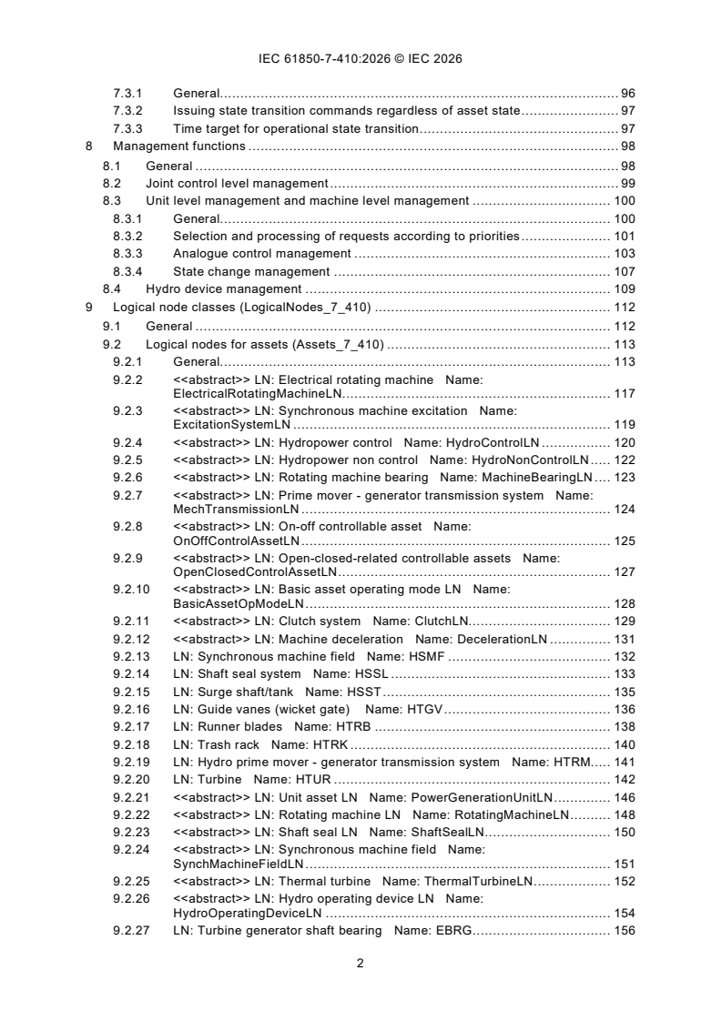 IEC 61850-7-410:2026 iec61850-7-410{ed3.0}en - IEC 61850-7-410:2026 - Communication networks and systems for power utility automation - Part 7-410: Basic communication structure - Hydroelectric power plants, steam and gas turbines - Logical node classes - Page 4 preview