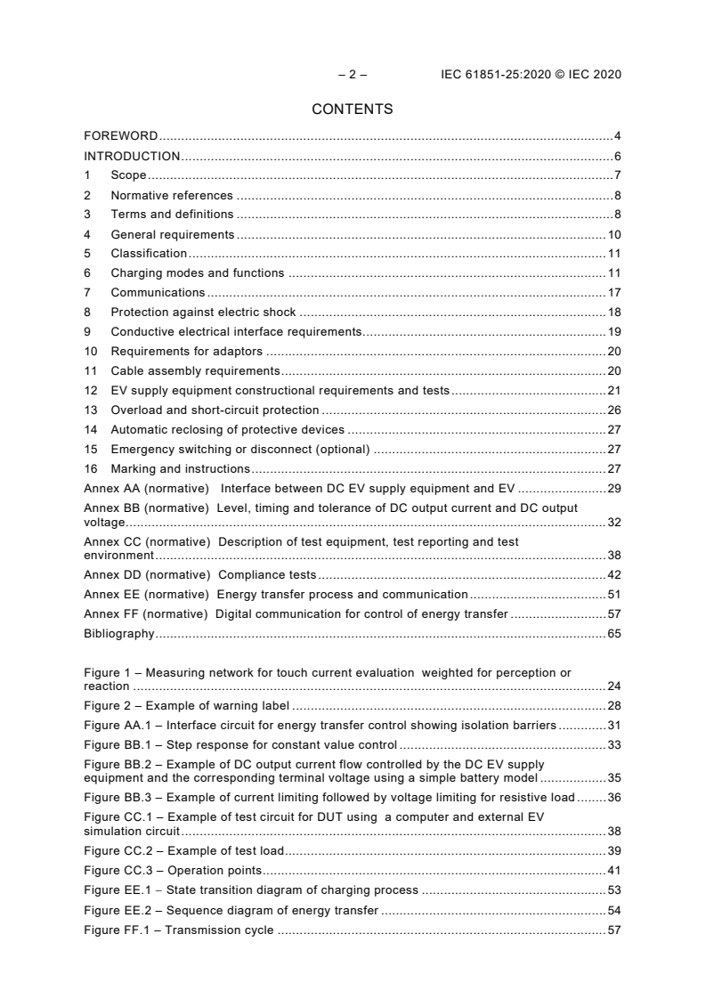 IEC 61851-25:2020 IEC 61851-25:2020 - Electric vehicle conductive charging system - Part 25: DC EV supply equipment where protection relies on electrical separation
Released:12/4/2020 - Page 4 preview