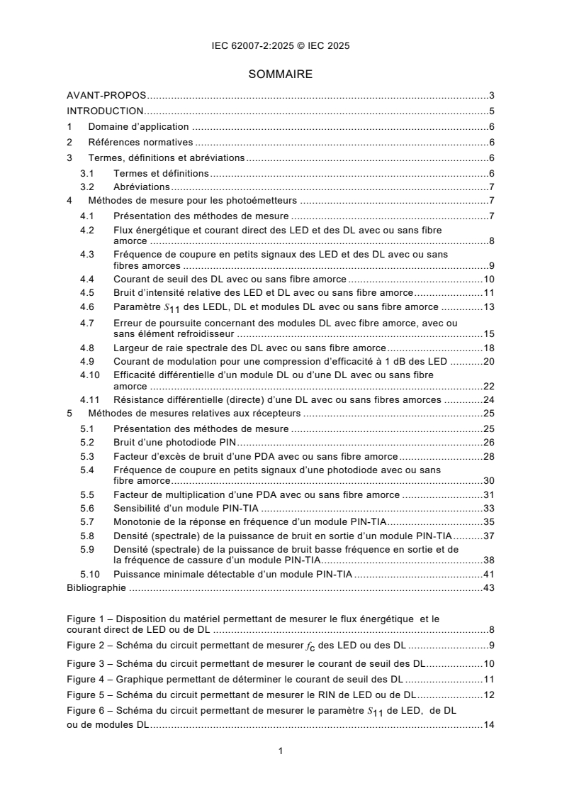 IEC 62007-2:2025 IEC 62007-2:2025 - Dispositifs optoélectroniques à semiconducteurs pour application dans les systèmes fibroniques - Partie 2: Méthodes de mesure
Released:11. 07. 2025
Isbn:9782832705728 - Page 3 preview