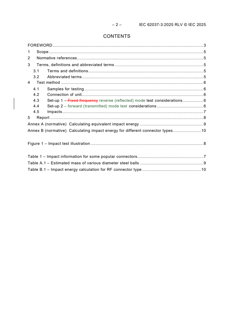 IEC 62037-3:2025 REDLINE IEC 62037-3:2025 RLV - Passive RF and microwave devices, intermodulation level measurement - Part 3: Measurement of passive intermodulation in coaxial connectors/20/2025 - Page 4 preview