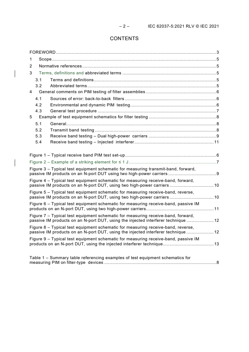 IEC 62037-5:2021 IEC 62037-5:2021 RLV - Passive RF and microwave devices, intermodulation level measurement - Part 5: Measurement of passive intermodulation in filters
Released:11/19/2021 - Page 4 preview